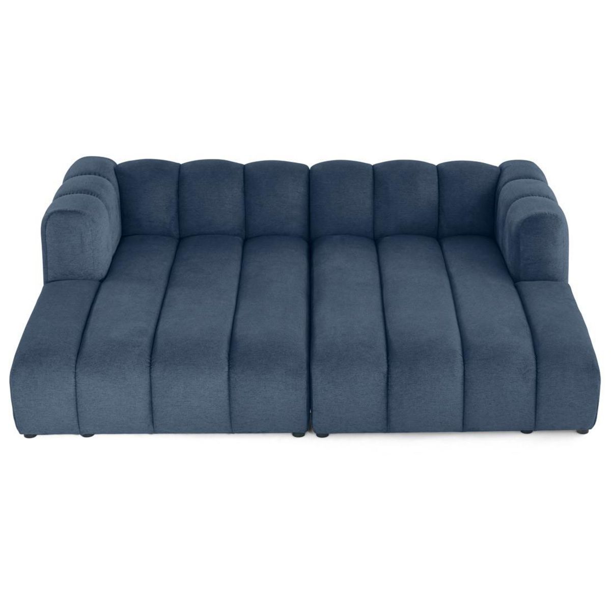 LISA DESIGN Debbie - canapé modulable droit 3 places avec double méridienne - assise profonde - en tissu texturé