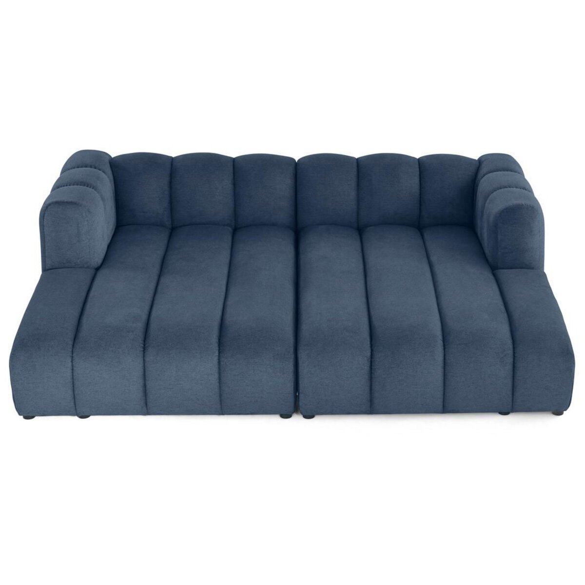 LISA DESIGN Debbie - canapé modulable droit 3 places avec double méridienne - assise profonde - en tissu texturé