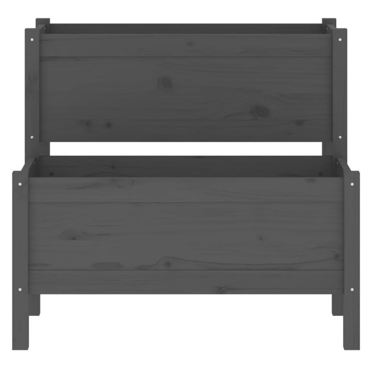 VIDAXL Jardiniere Gris 84,5x84x75 cm Bois massif de pin