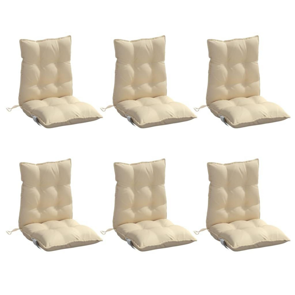 VIDAXL Coussins de chaise a dossier bas lot de 6 beige tissu oxford