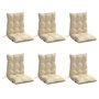 Voir la diapositive 3 : VIDAXL Coussins de chaise a dossier bas lot de 6 beige tissu oxford