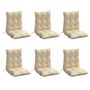 Voir la diapositive 3 : VIDAXL Coussins de chaise a dossier bas lot de 6 beige tissu oxford