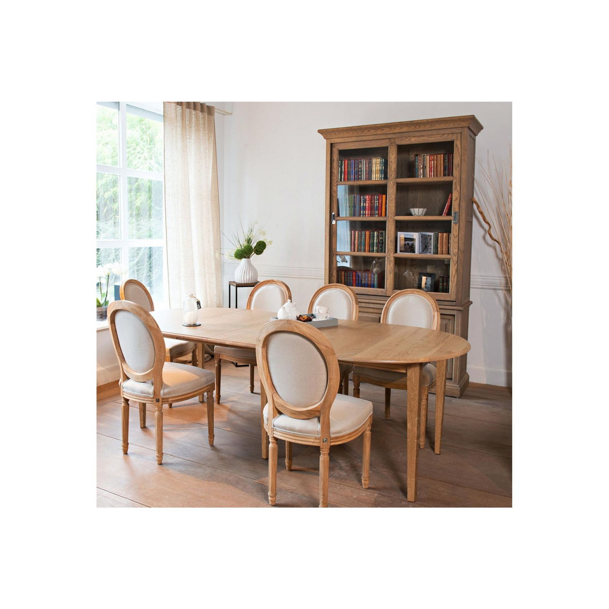 HELLIN Bibliothèque 4 portes en Chêne - VICTORIA