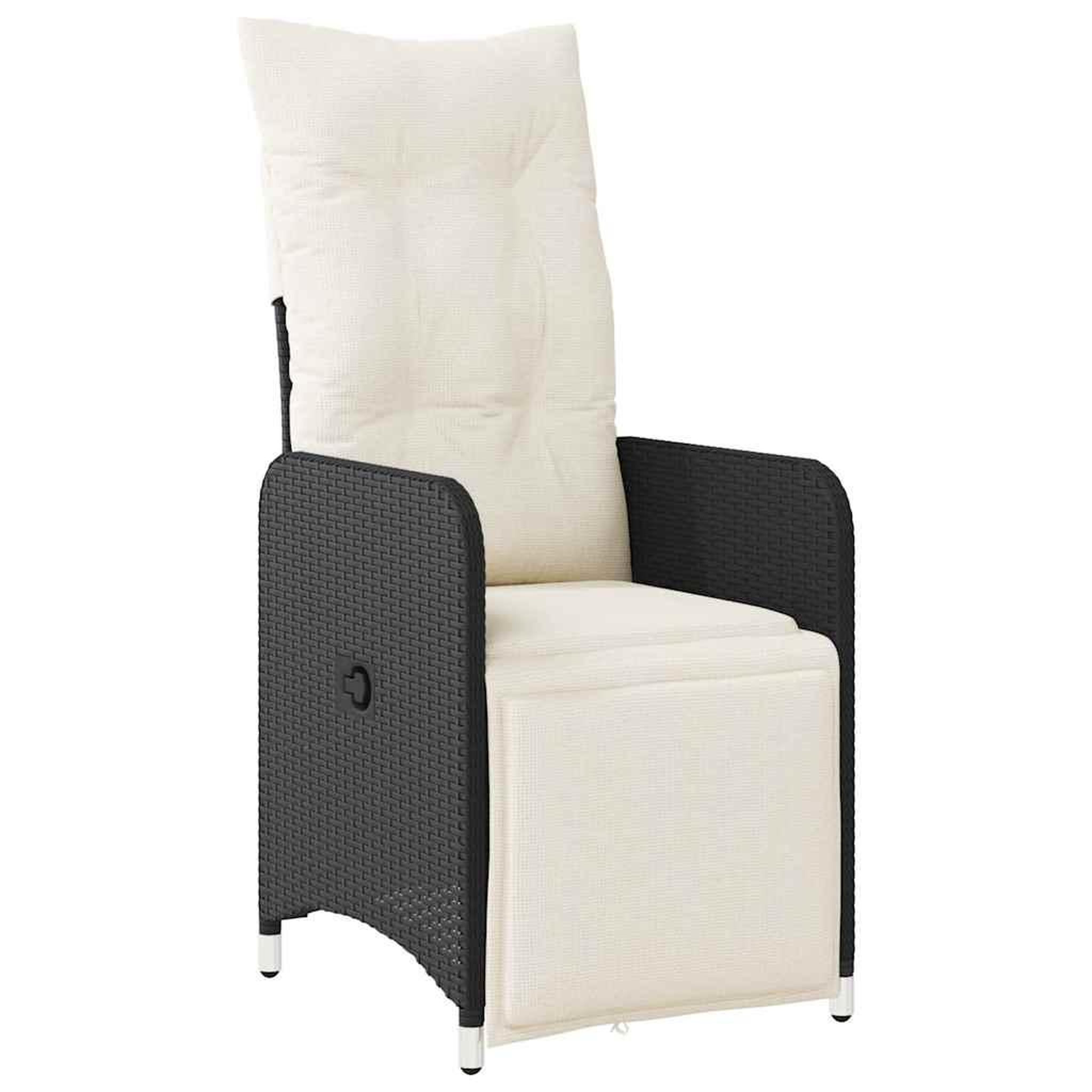 Voir la diapositive 3 : VIDAXL Ensemble de bistro de jardin 5 pcs coussins noir poly rotin