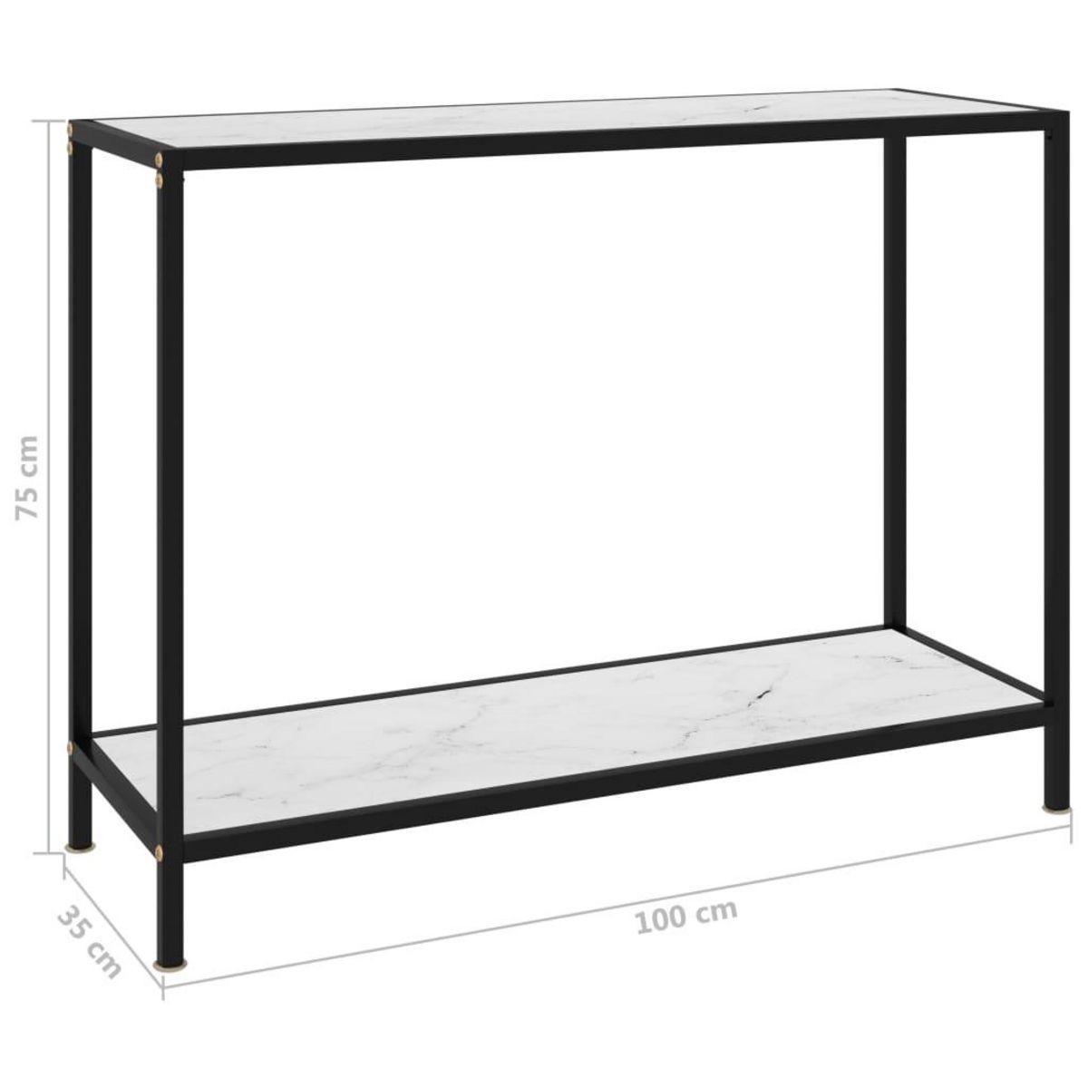 VIDAXL Table console Blanc 100x35x75 cm Verre trempe