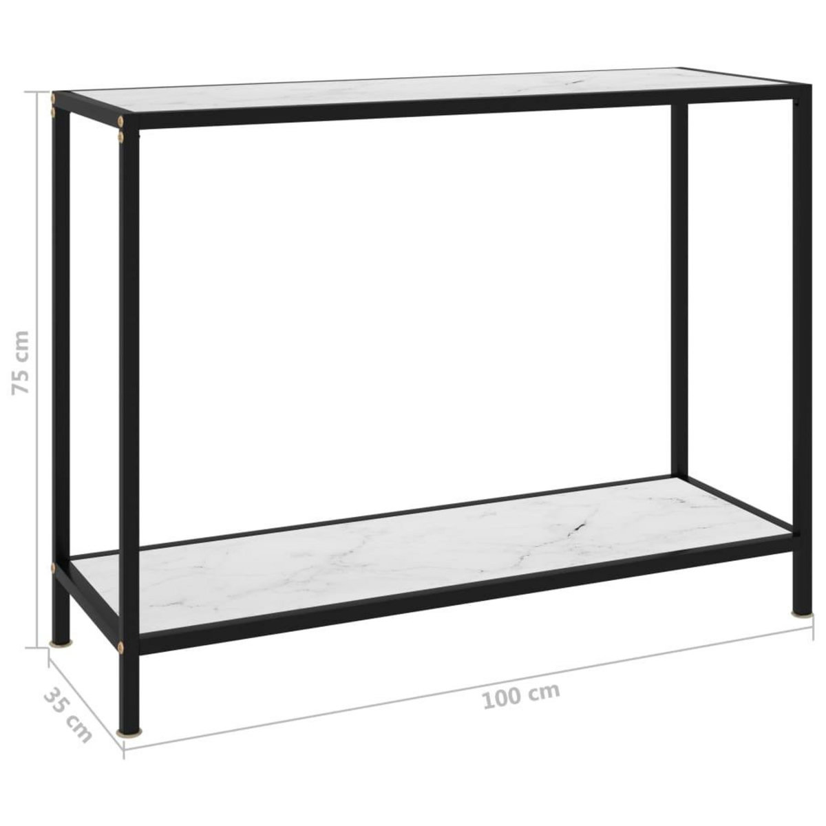 VIDAXL Table console Blanc 100x35x75 cm Verre trempe