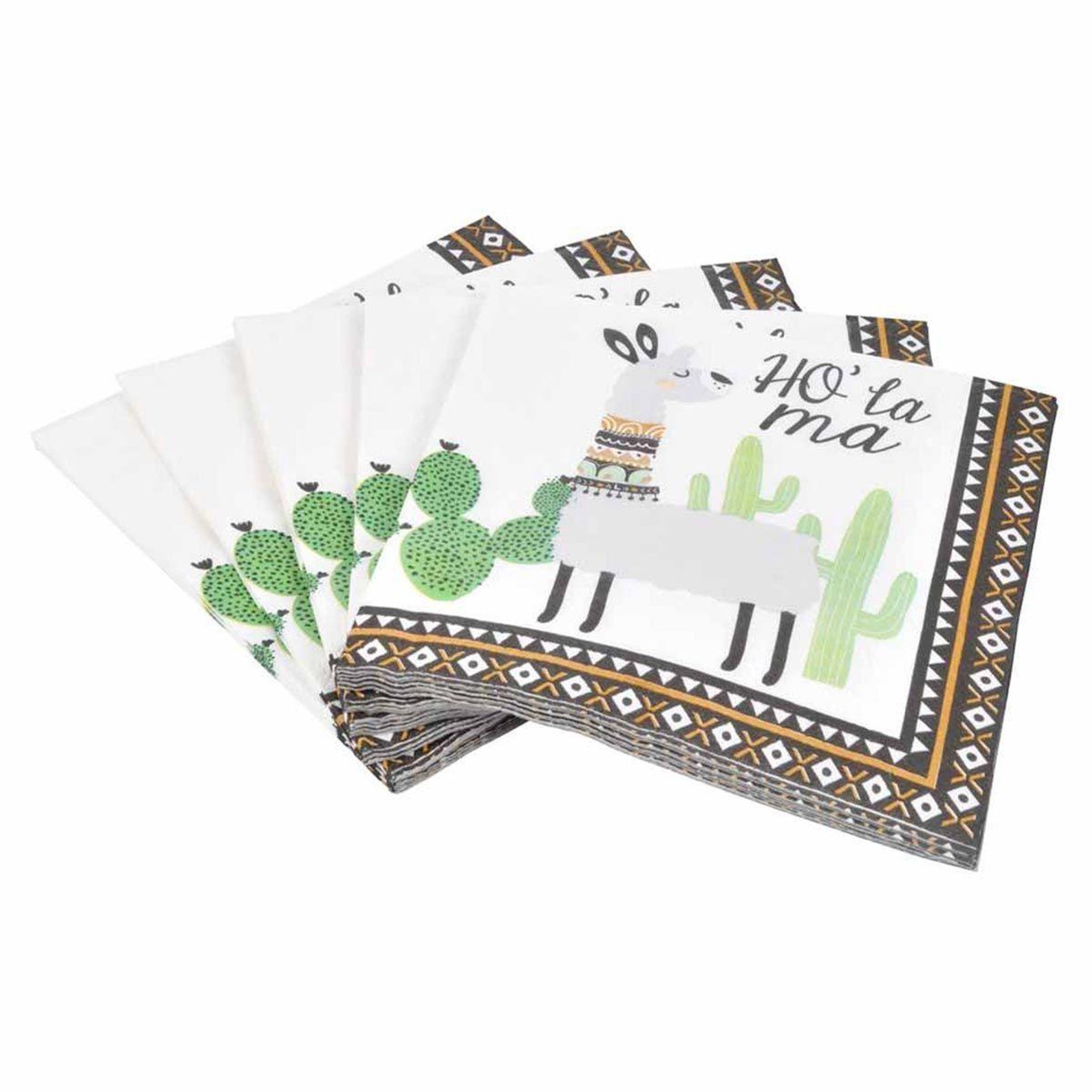 HOMEA Lot de 20 serviettes en papier  ho'lama  33x33cm noir