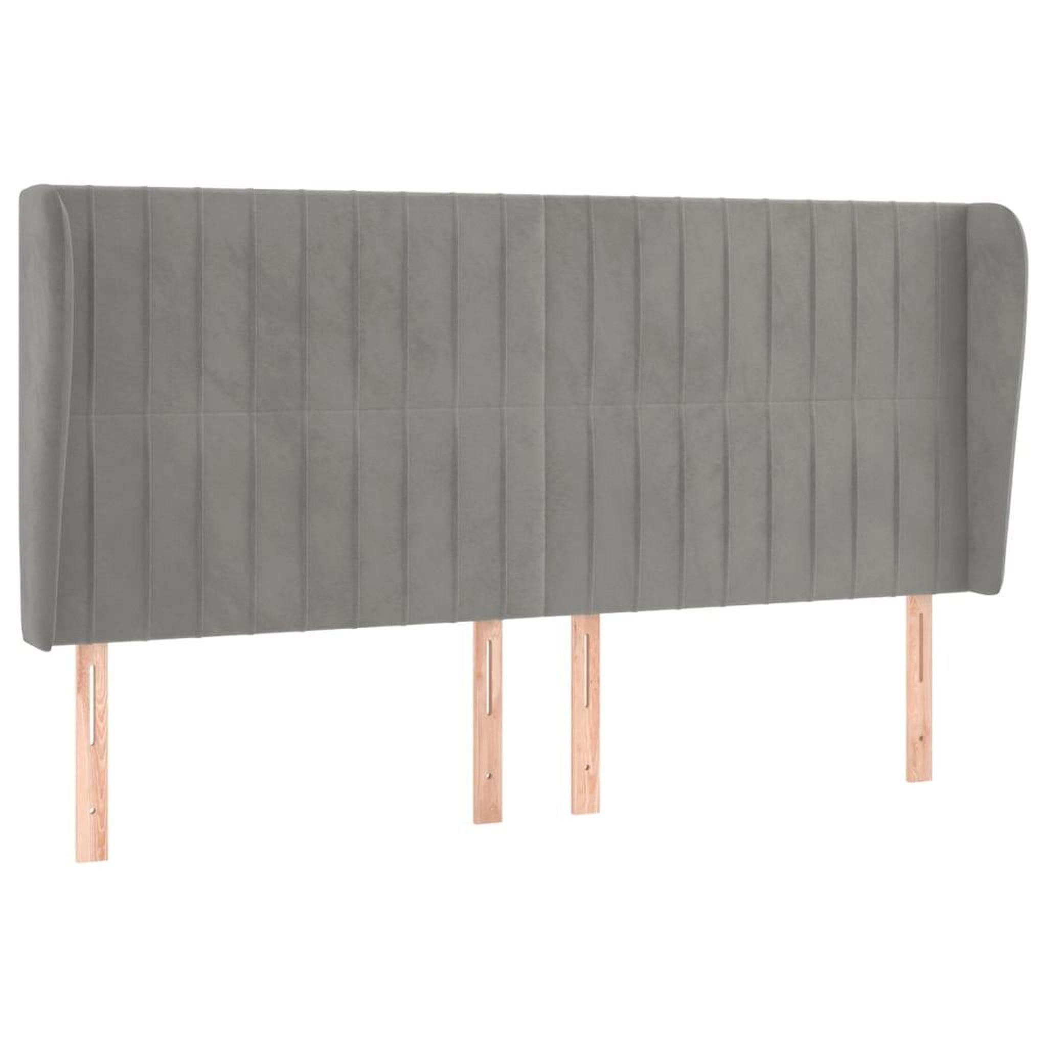 Voir la diapositive 2 : VIDAXL Tete de lit avec oreilles Gris clair 163x23x118/128 cm Velours