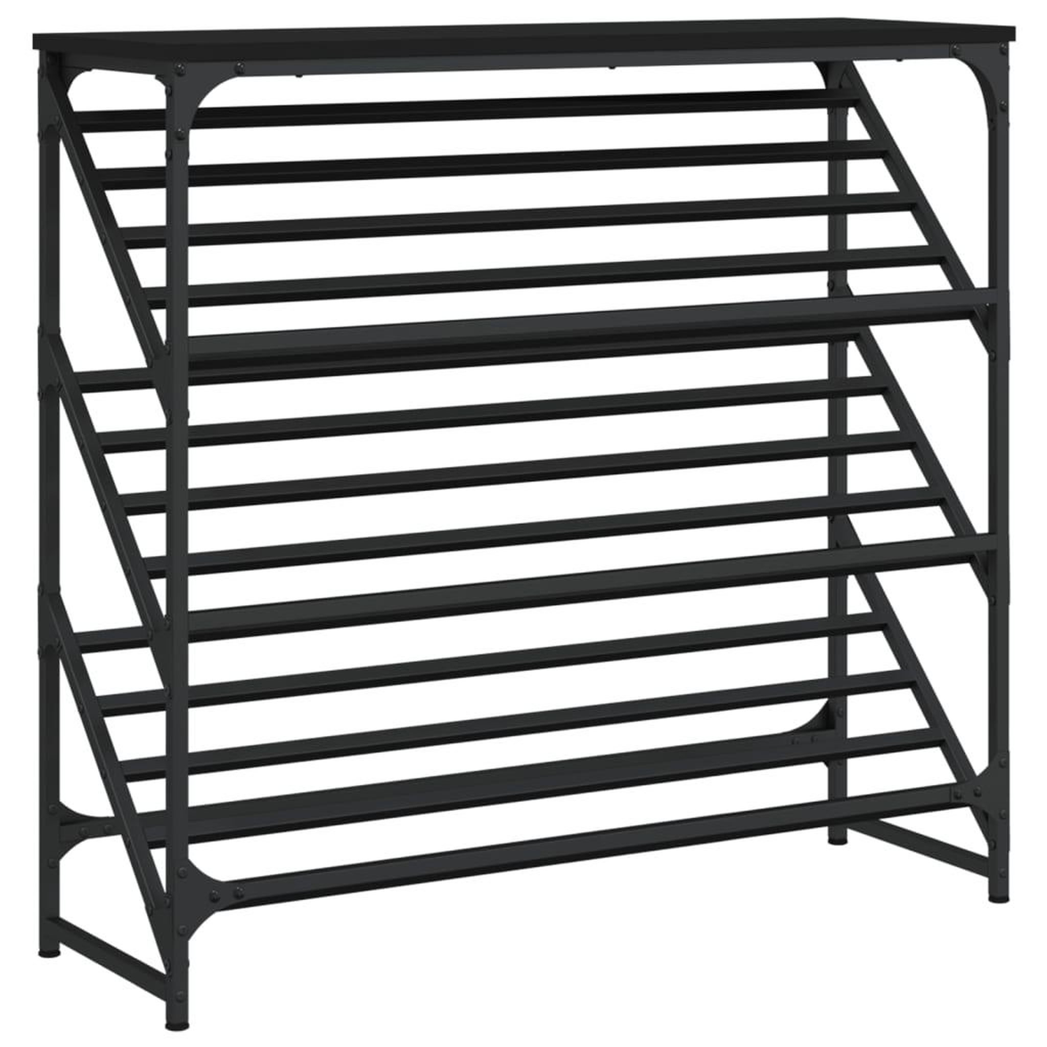 Voir la diapositive 2 : VIDAXL Etagere a chaussures noir 90x30x85 cm bois d'ingenierie