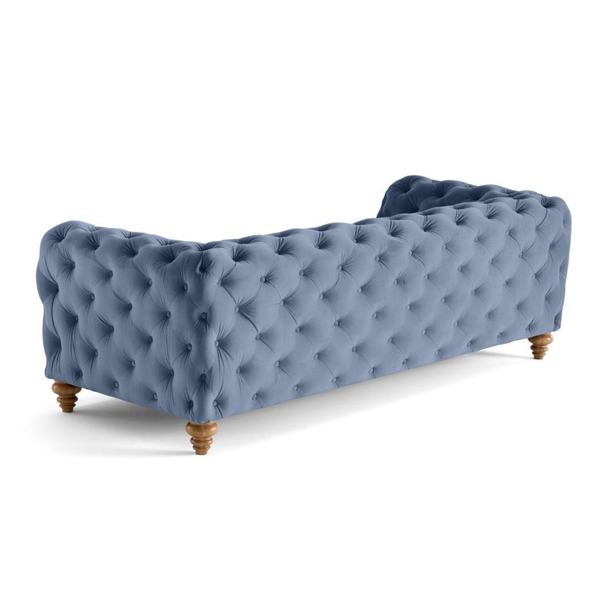 LISA DESIGN Walter - canapé 3 places chesterfield en velours - pieds bois