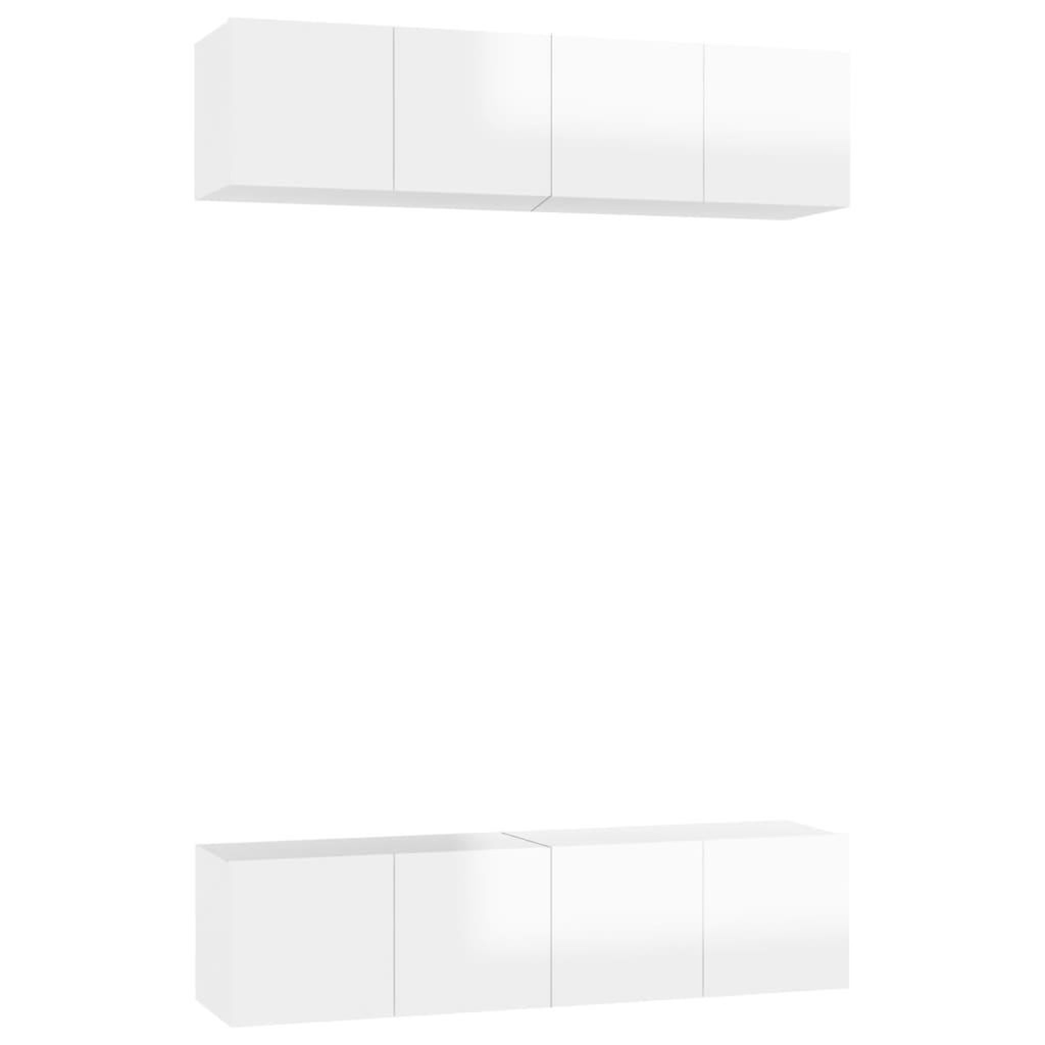 Voir la diapositive 2 : VIDAXL Meubles TV 4 pcs Blanc brillant 60x30x30 cm Bois d'ingenierie