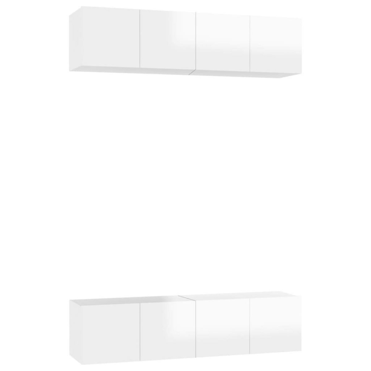 VIDAXL Meubles TV 4 pcs Blanc brillant 60x30x30 cm Bois d'ingenierie