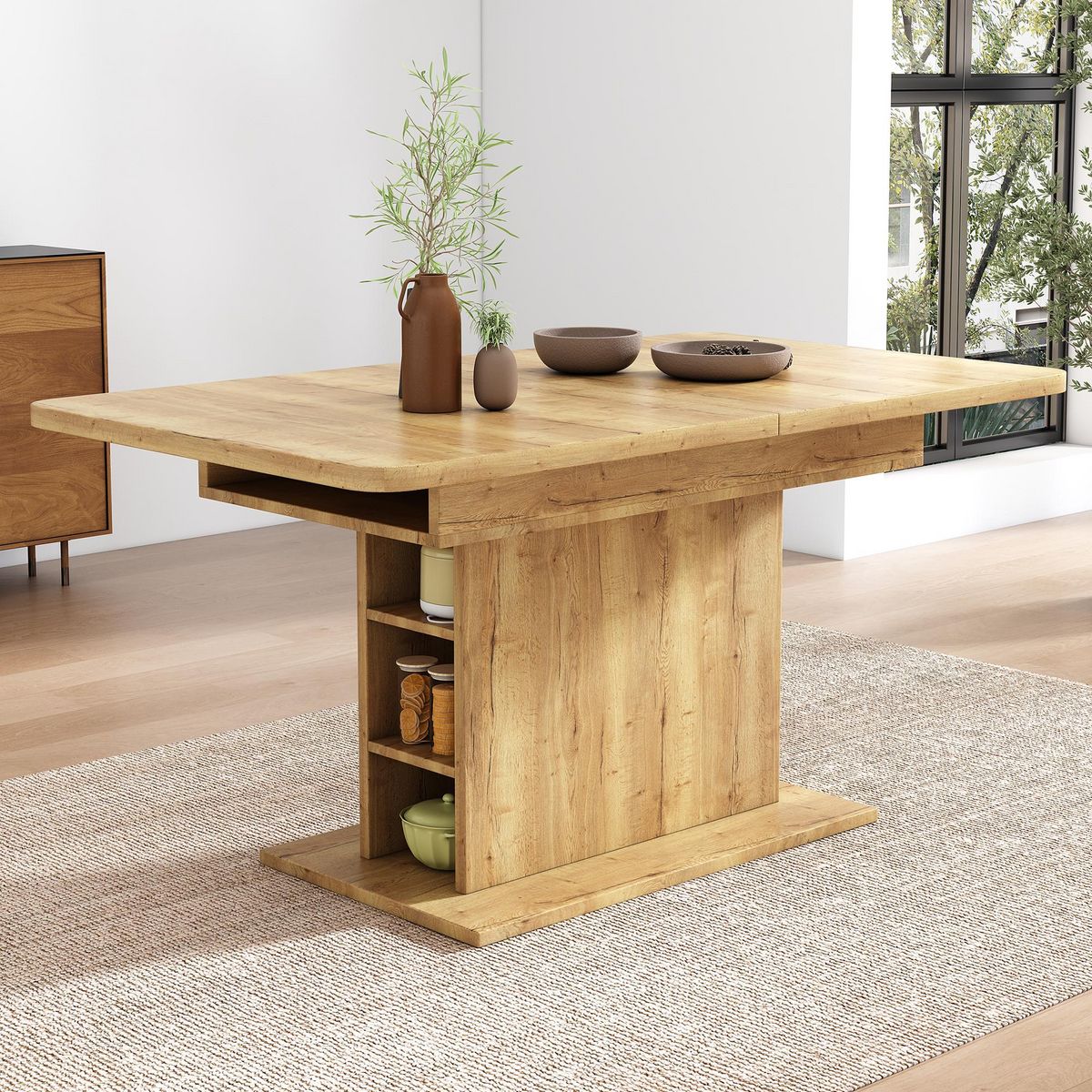 MERAX Table à Manger 110(130) X 70 X 75cm Extensible Avec Rangement