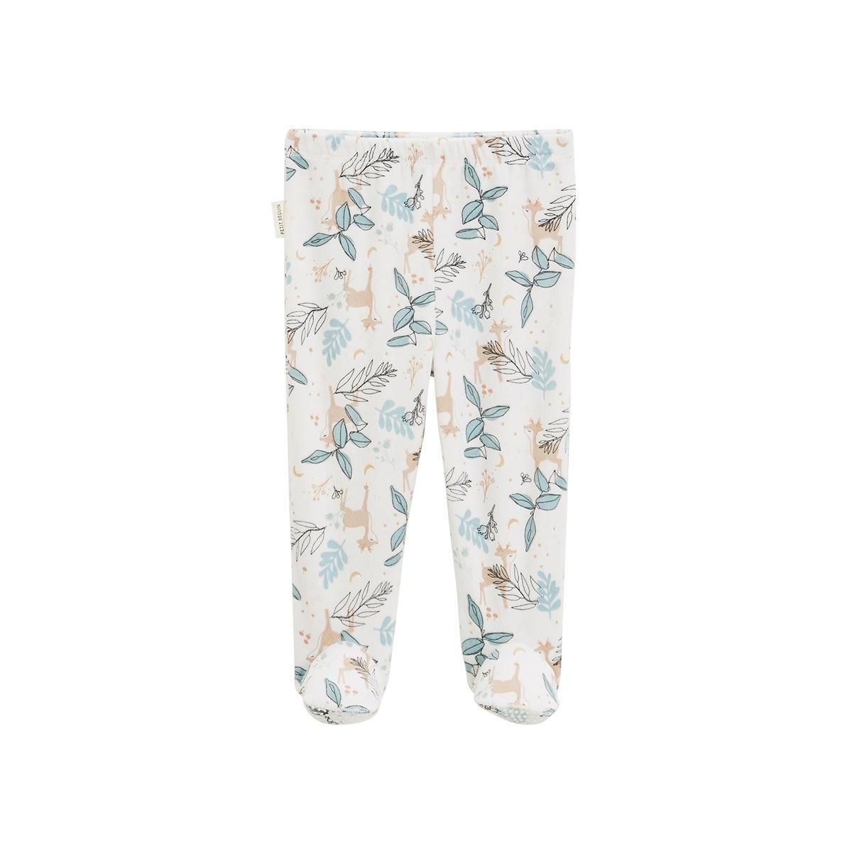 Petit Béguin Pyjama bébé 2 pièces en velours avec pieds Alma