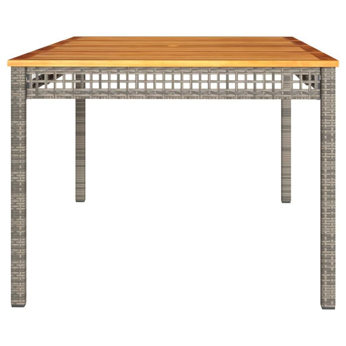 VIDAXL Table de jardin gris 180x90x75 cm resine tressee et bois acacia