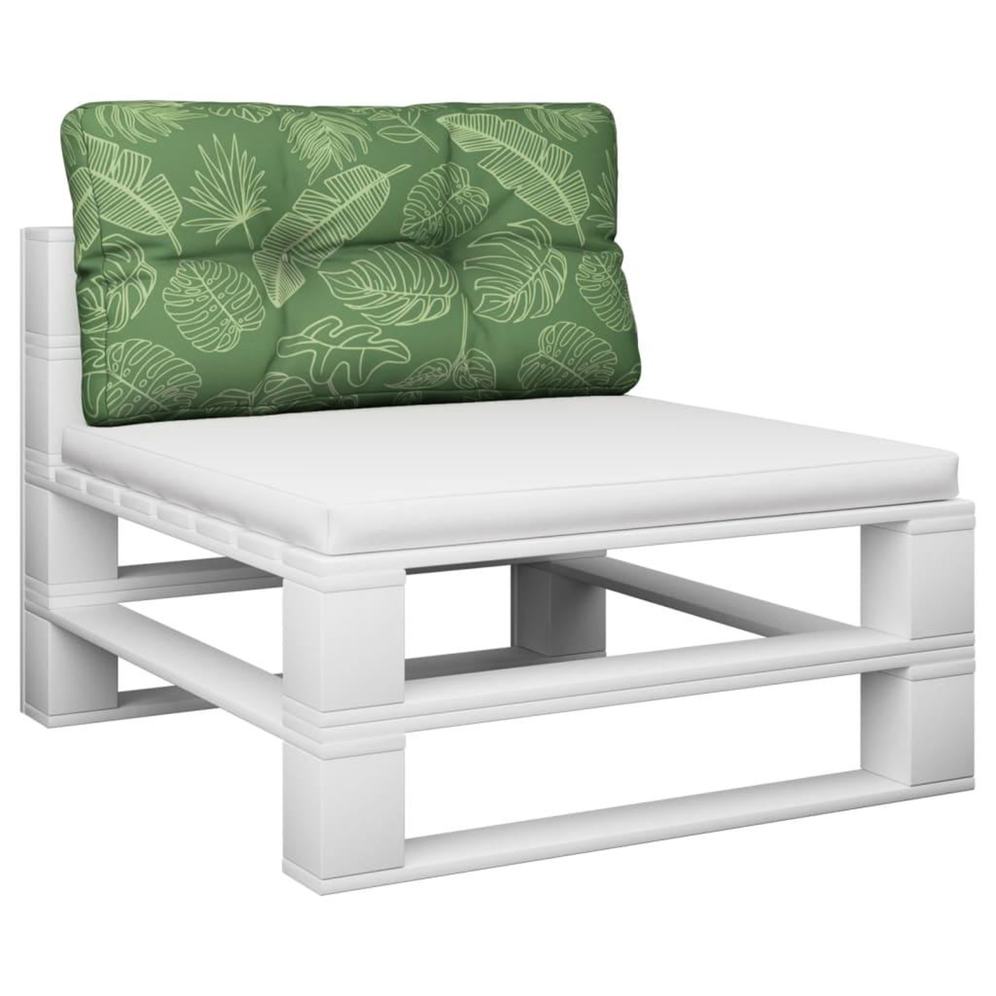 Voir la diapositive 3 : VIDAXL Coussin de palette motif de feuilles 70x40x12 cm tissu