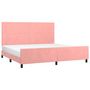 Voir la diapositive 3 : VIDAXL Cadre de lit sans matelas rose 200x200 cm velours