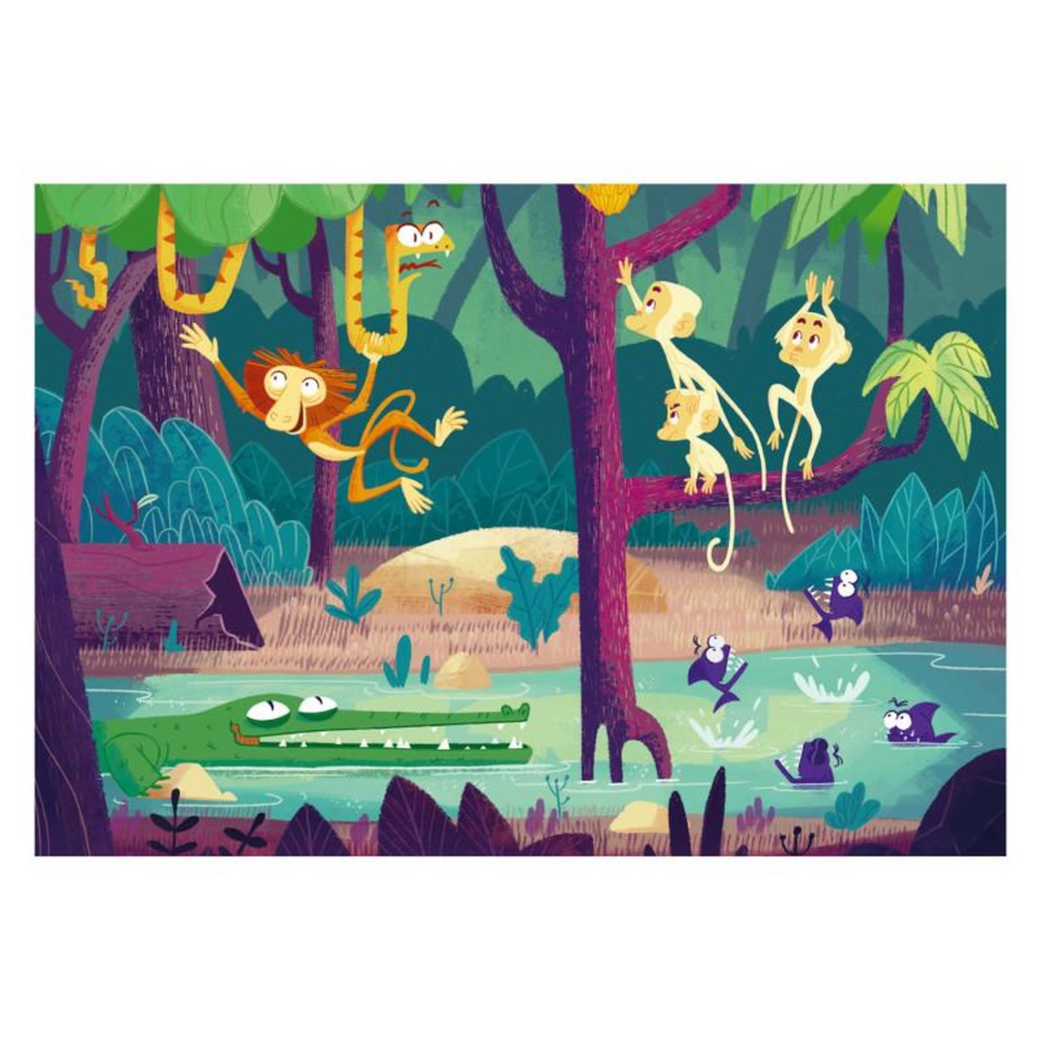 Voir la diapositive 3 : RAVENSBURGER Ravensburger Puzzle & Play - Jungle Adventure, 2x24st. 55937