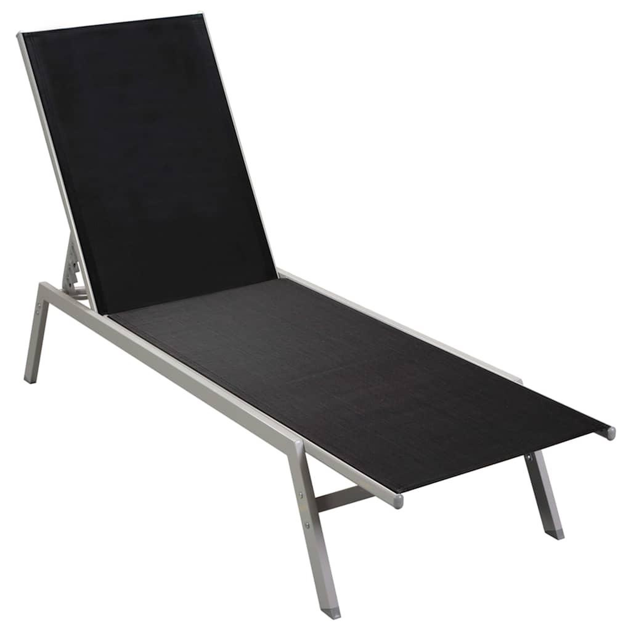 Voir la diapositive 3 : VIDAXL Chaise longue acier et textilene noir