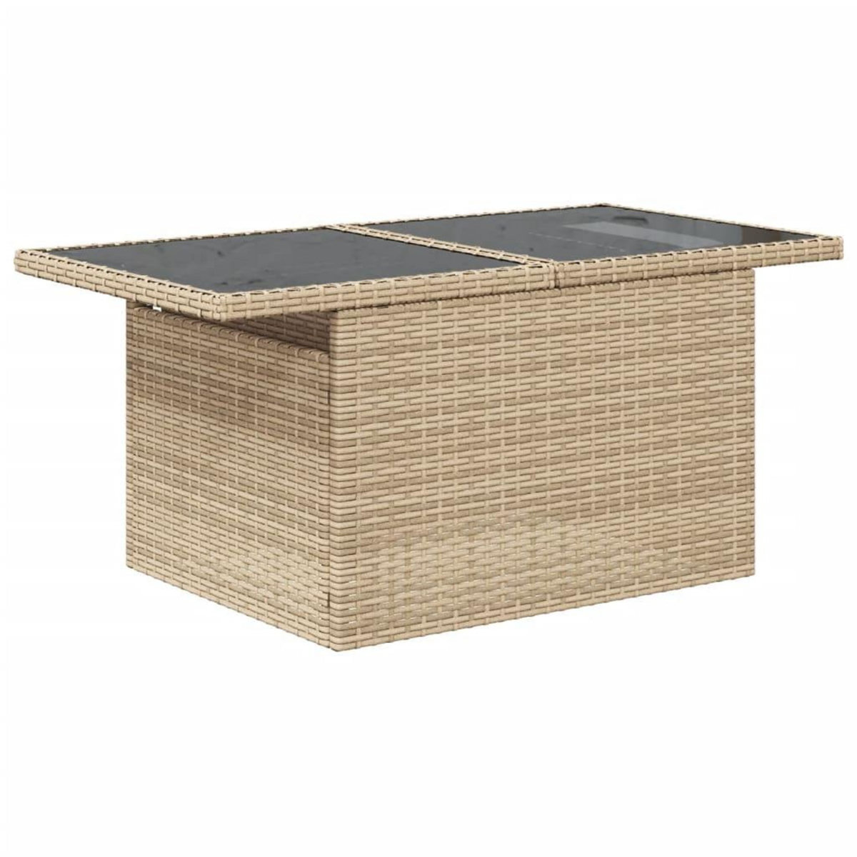 VIDAXL Salon de jardin avec coussins 7 pcs beige resine tressee