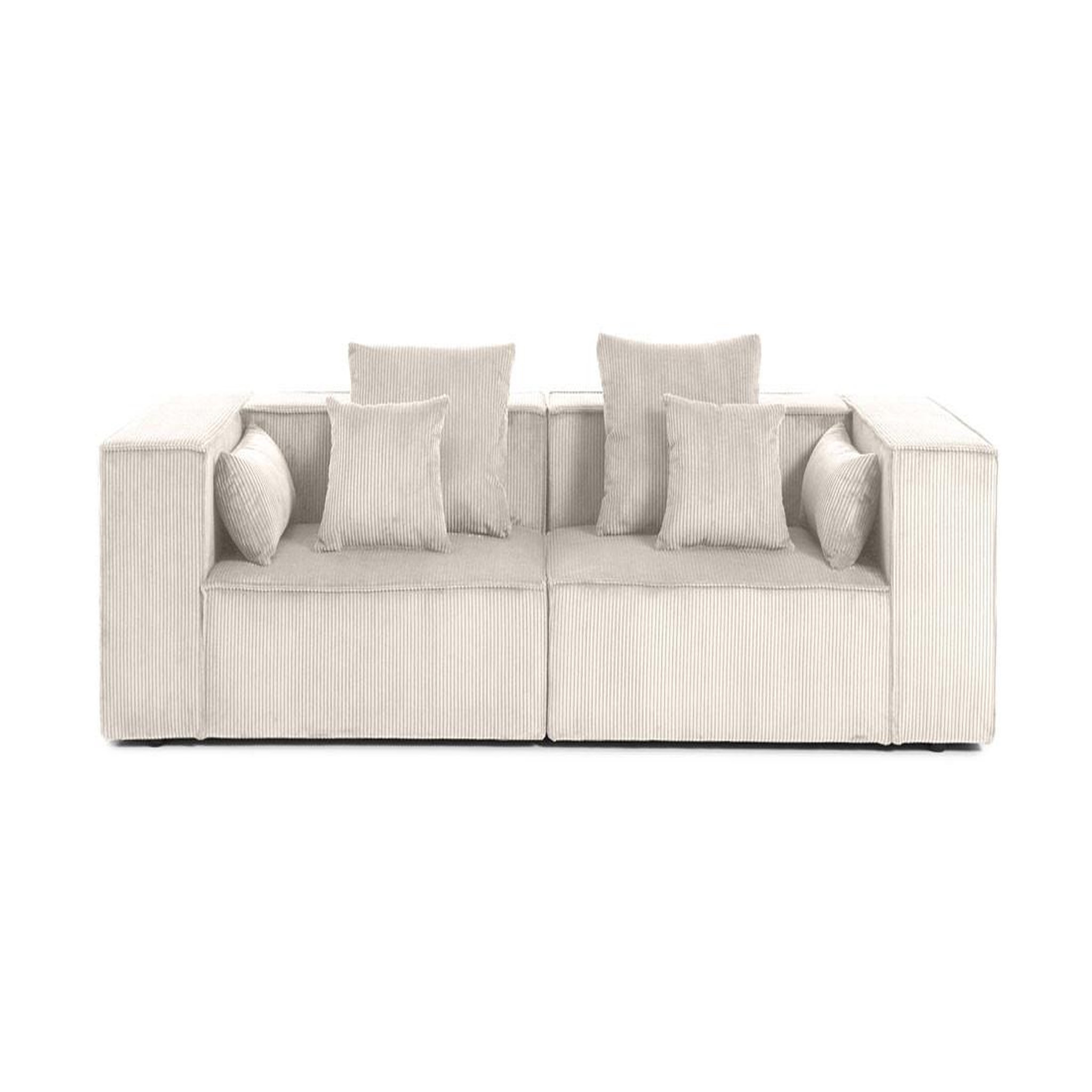 Voir la diapositive 1 : BEST MOBILIER Colombine - canapé modulable droit - 2 places - en velours côtelé