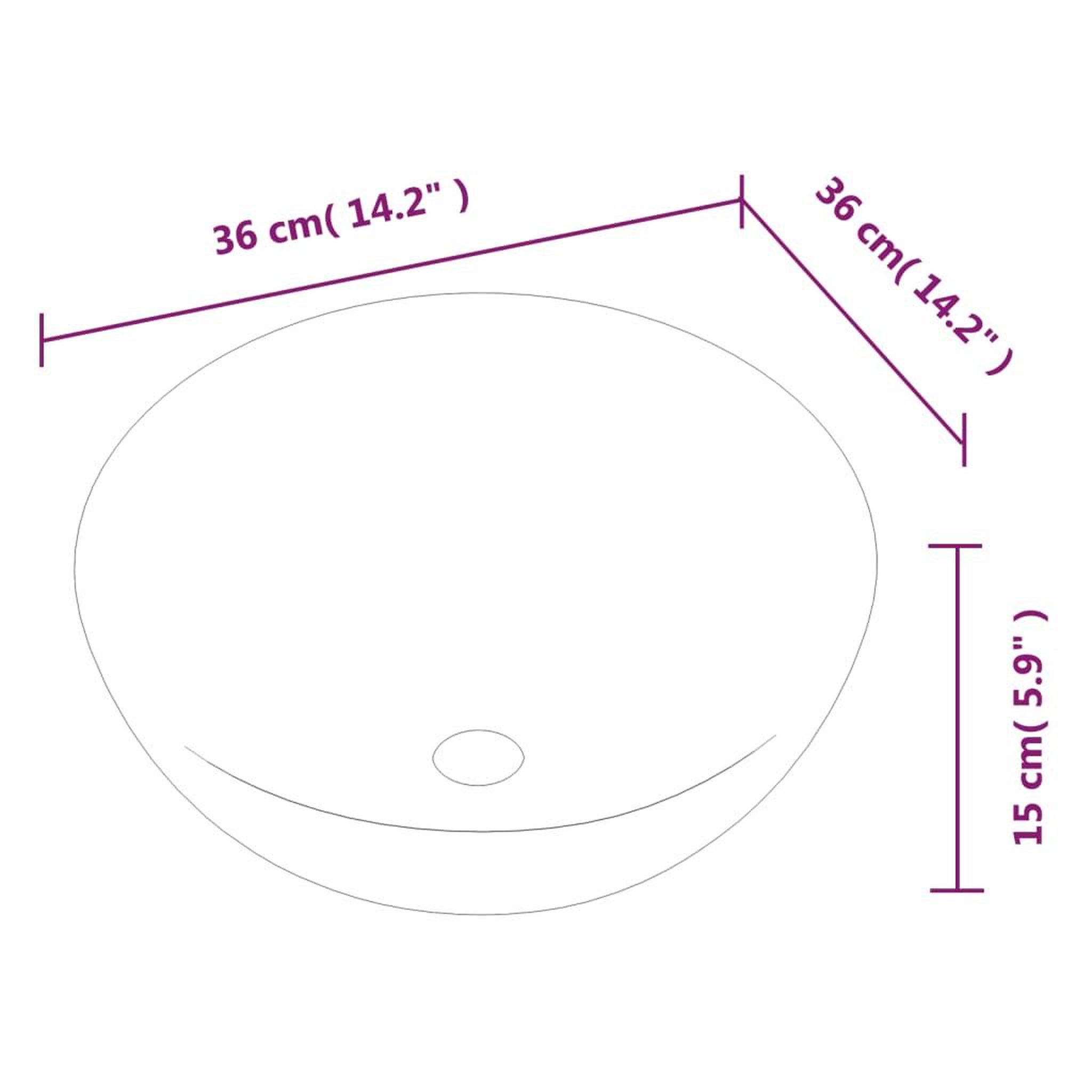 Voir la diapositive 6 : VIDAXL Lavabo blanc 36x15 cm ceramique rond