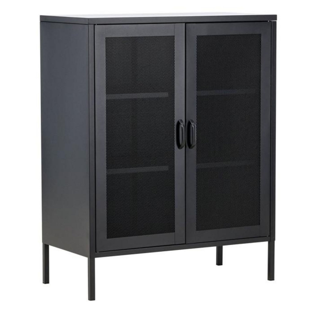 Paris Prix Buffet 2 Portes en Métal  Misha  101cm Noir