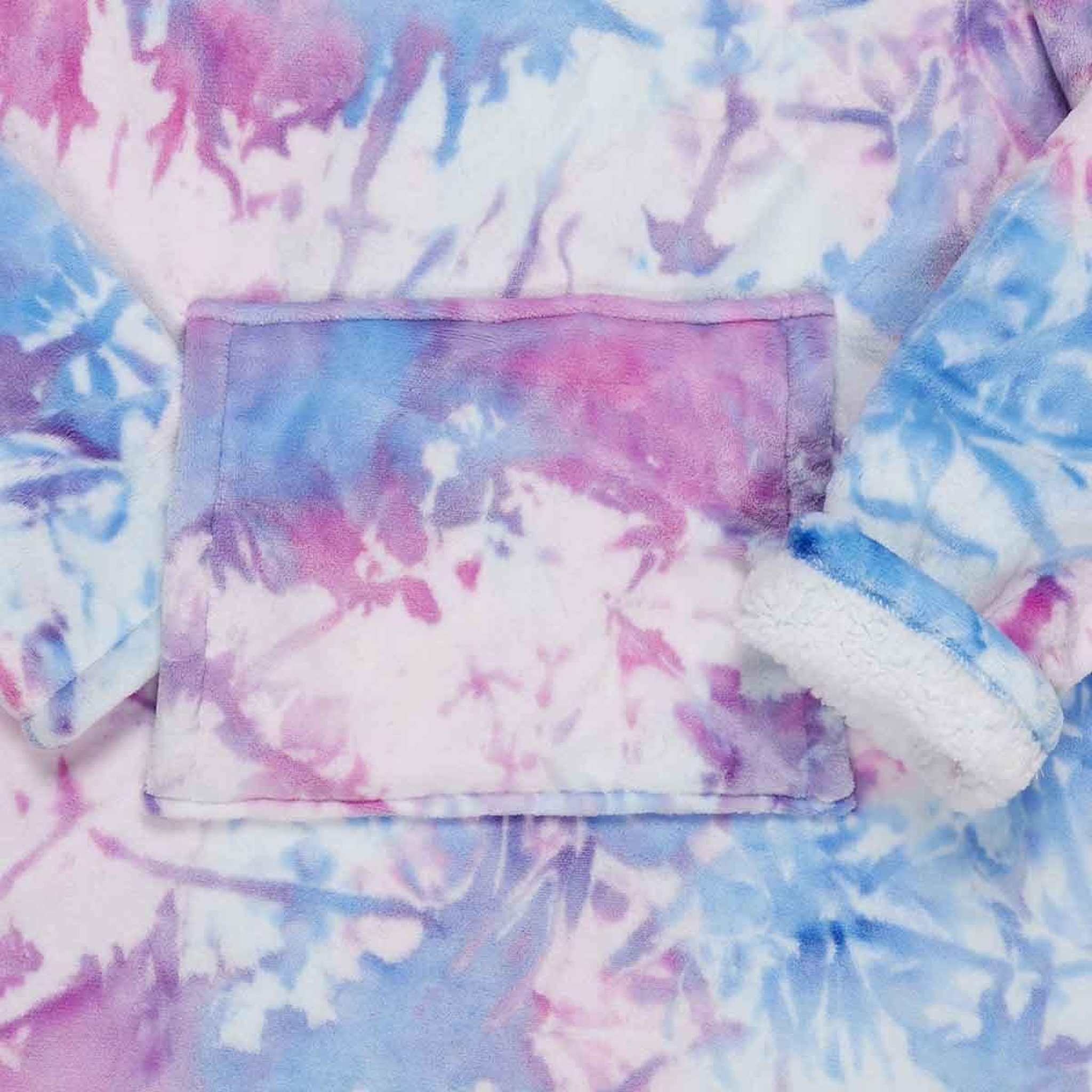 Voir la diapositive 2 : The Home Deco Factory Sweat à capuche  sherpa  85x118cm tie and dye