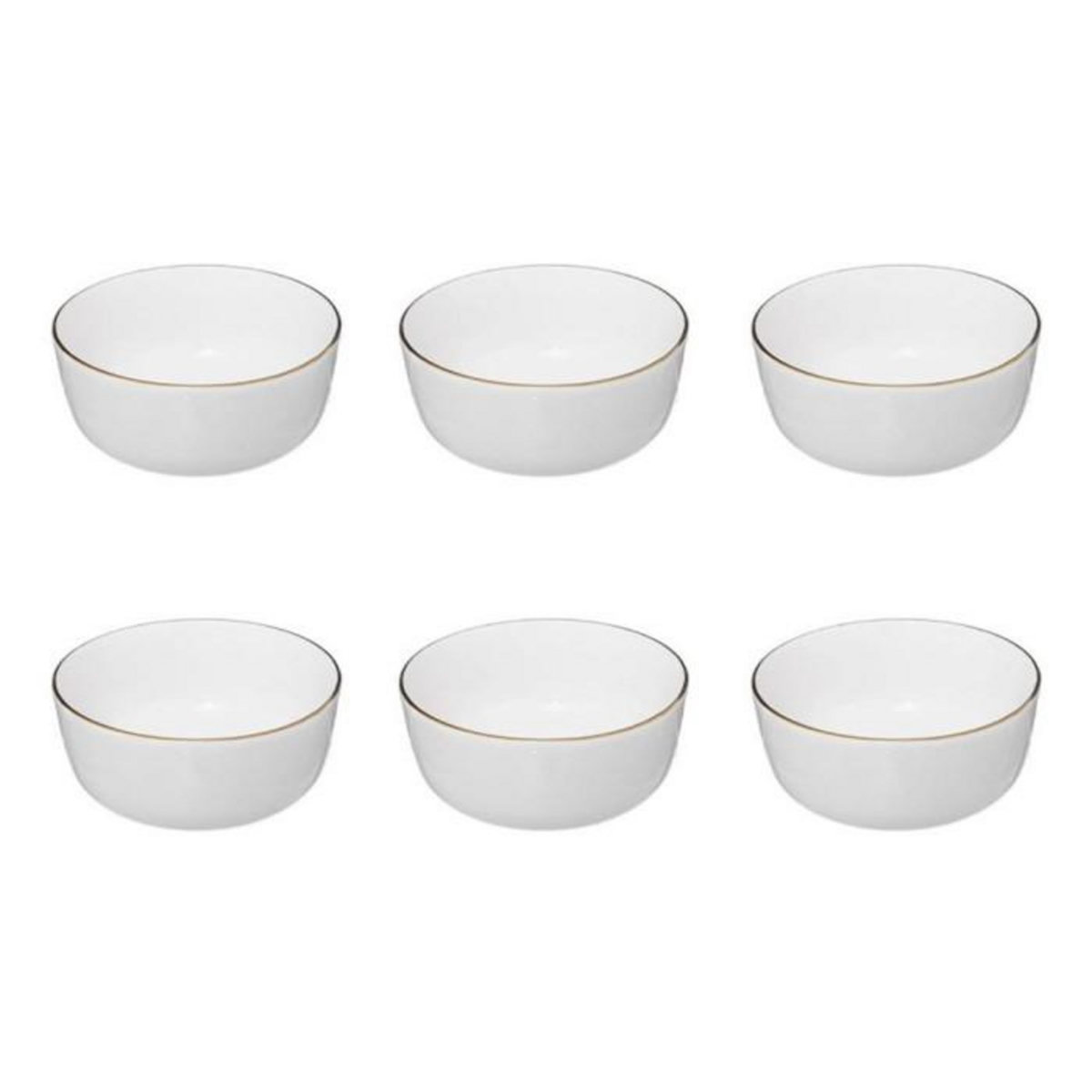 SECRET DE GOURMET Lot de 6 Bols en Porcelaine  Sublima  15cm Blanc