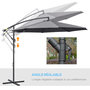 Voir la diapositive 4 : OUTSUNNY Parasol déporté octogonal rabattable dia. 3 m parasol de jardin avec pied en croix gris