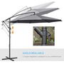 Voir la diapositive 4 : OUTSUNNY Parasol déporté octogonal rabattable dia. 3 m parasol de jardin avec pied en croix gris