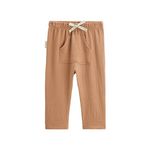 Petit Béguin Pantalon enfant en gaze de coton Petit Envahisseur. Coloris disponibles : Marron