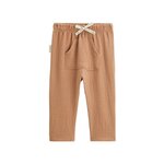 Petit Béguin Pantalon enfant en gaze de coton Petit Envahisseur. Coloris disponibles : Marron