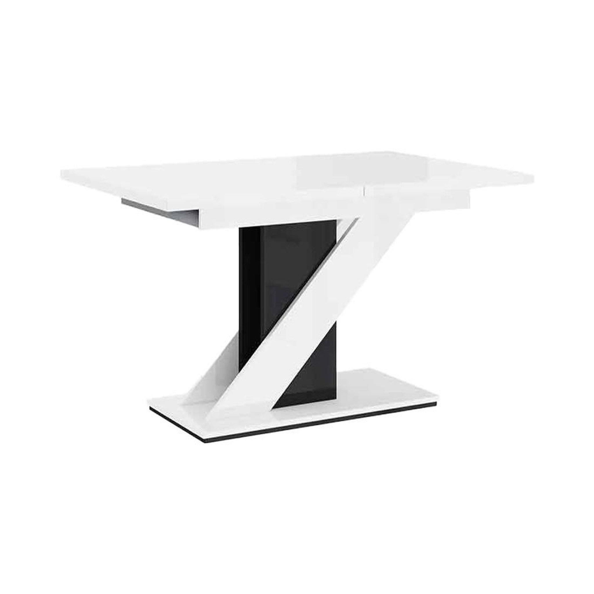 Voir la diapositive 4 : BEST MOBILIER Burnie - table à manger extensible - blanc et noir - 4 à 6 personnes