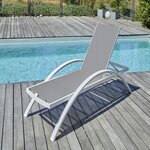 DCB GARDEN Chaise longue de jardin - Blanc - BARCELONA