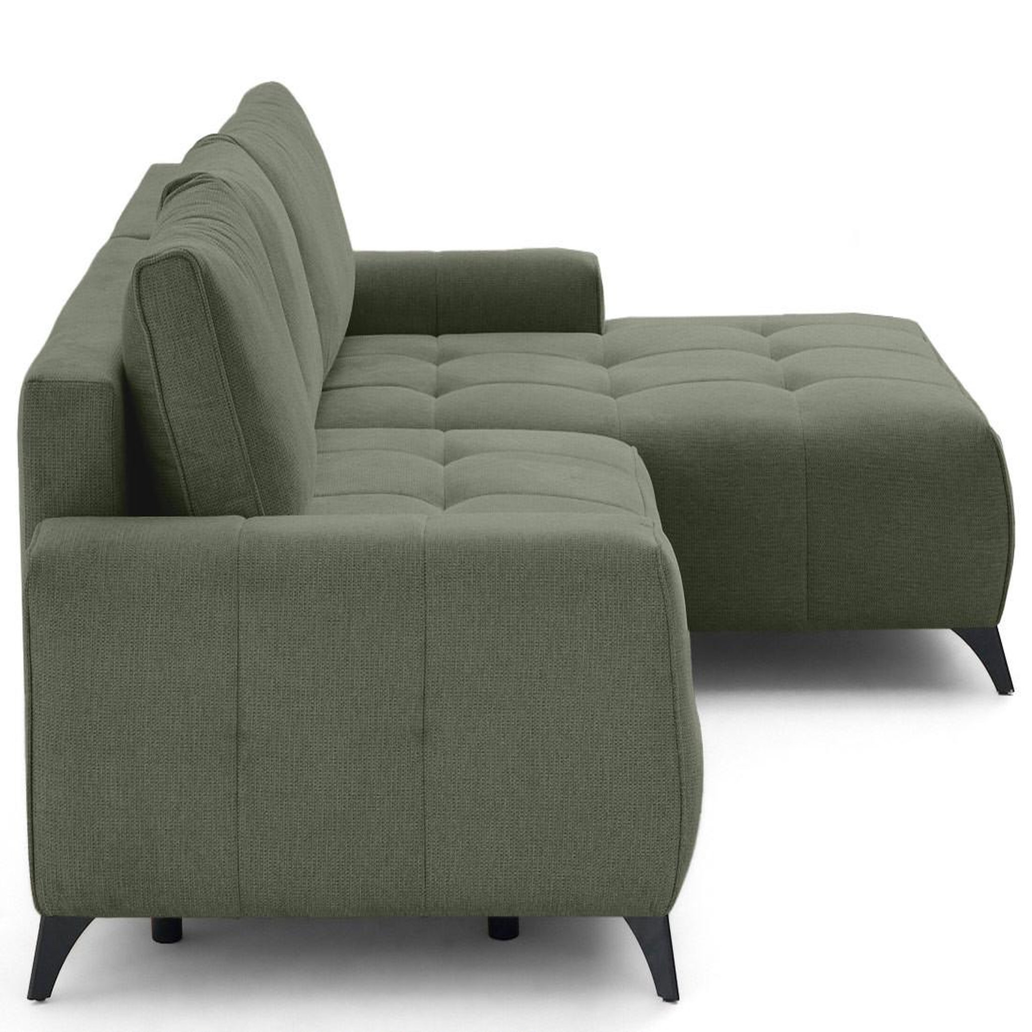 Voir la diapositive 4 : LISA DESIGN Rimini - canapé d'angle droit 4 places convertible avec coffre en tissu texturé