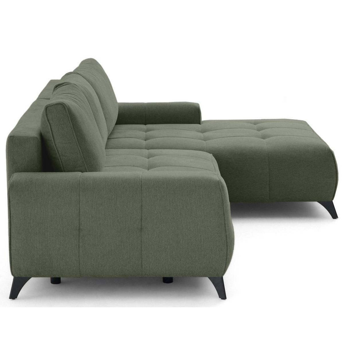 LISA DESIGN Rimini - canapé d'angle droit 4 places convertible avec coffre en tissu texturé