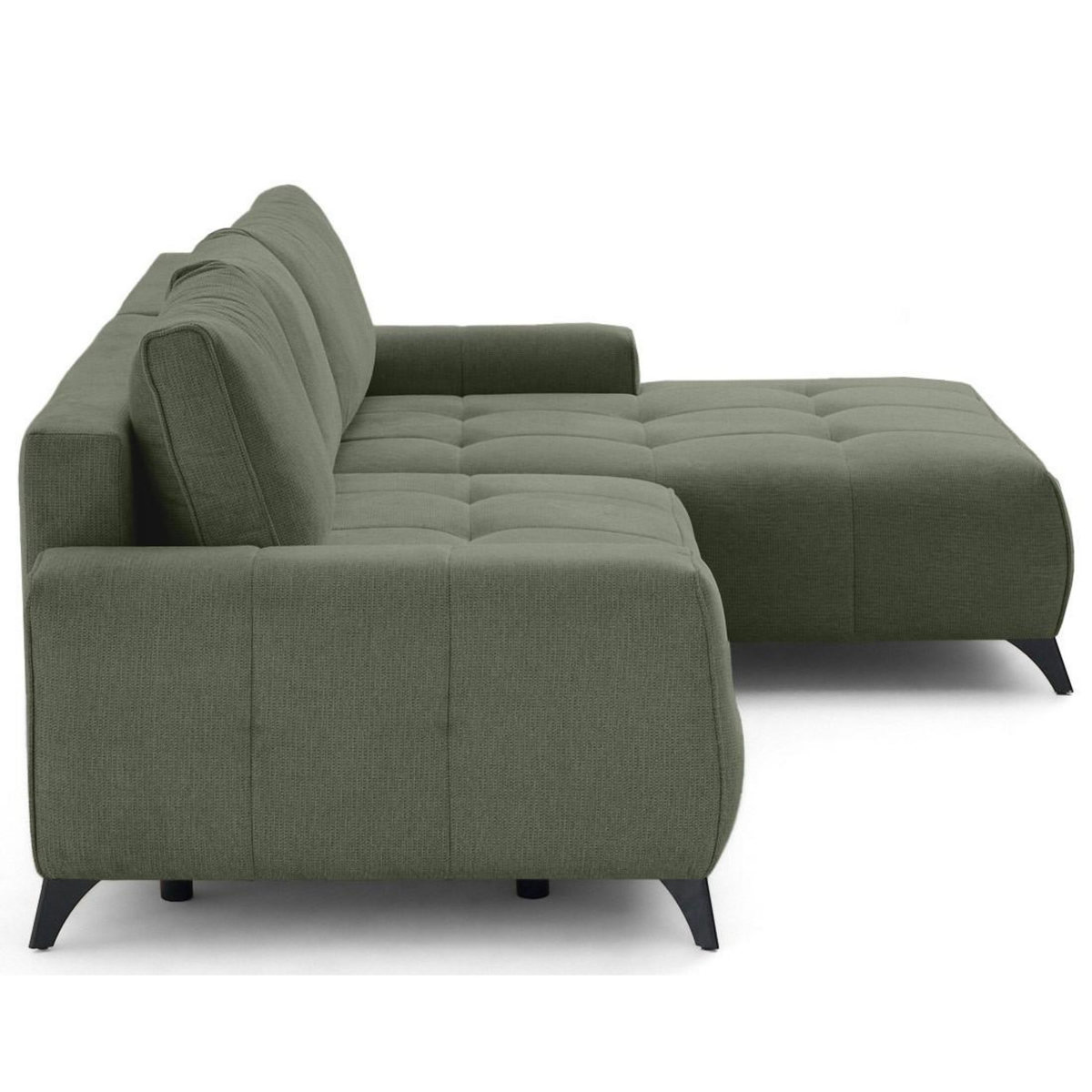 LISA DESIGN Rimini - canapé d'angle droit 4 places convertible avec coffre en tissu texturé