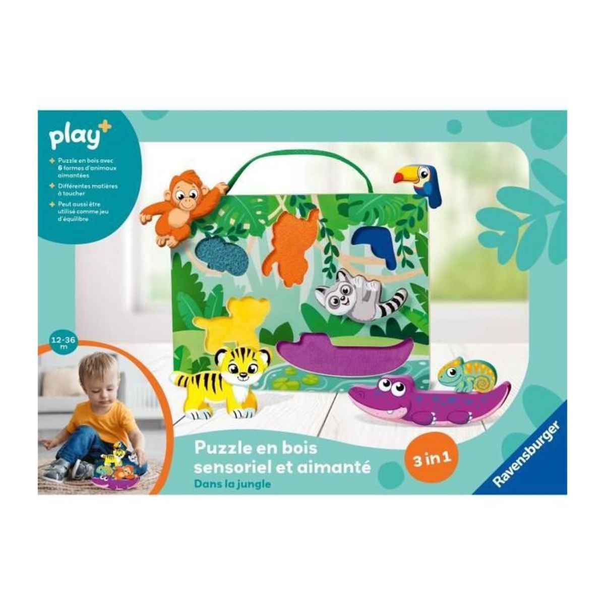 RAVENSBURGER Puzzle sensoriel Ravensburger Play+ pièces magnétiques