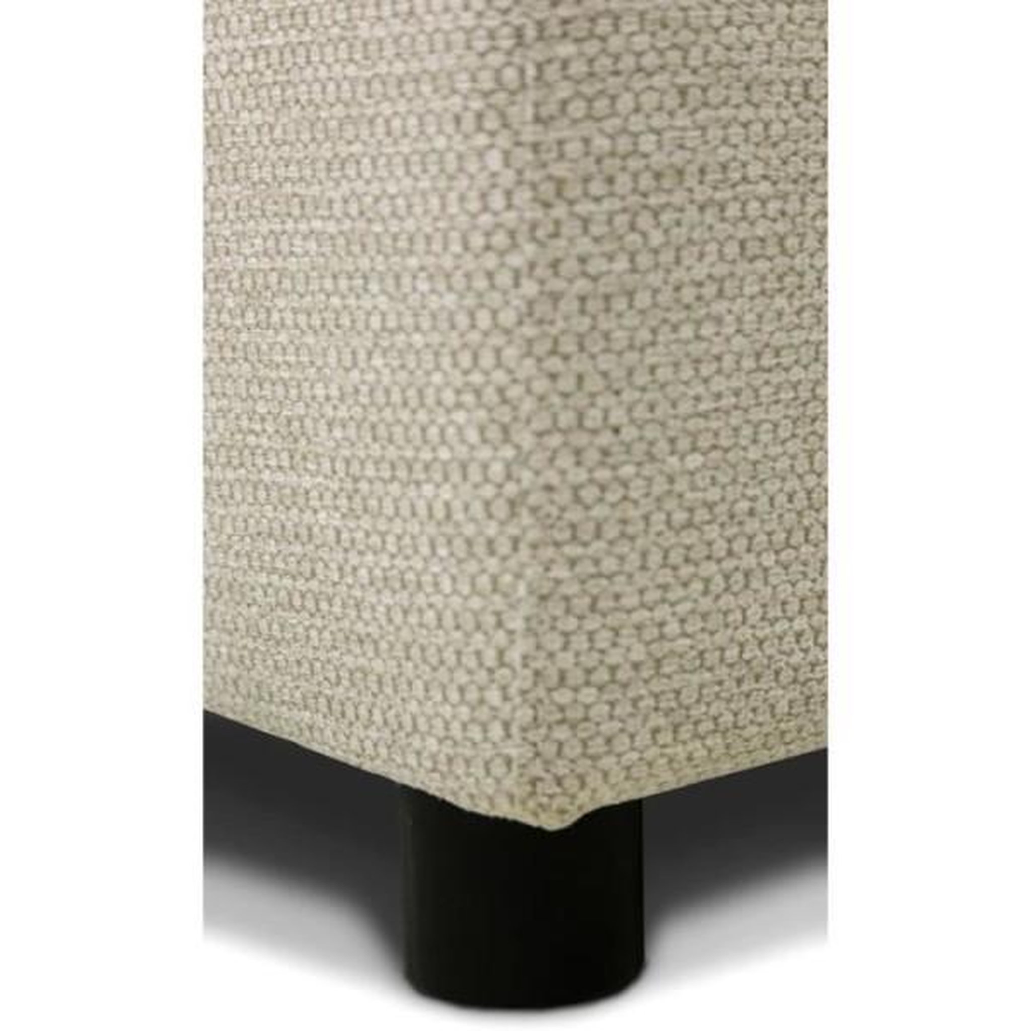 Voir la diapositive 2 : MARKET24 Canapé d'angle convertible panoramique PHARELL 5/6 places - Tissu beige - Coffre de rangement - L297 x P155 x H85 cm
