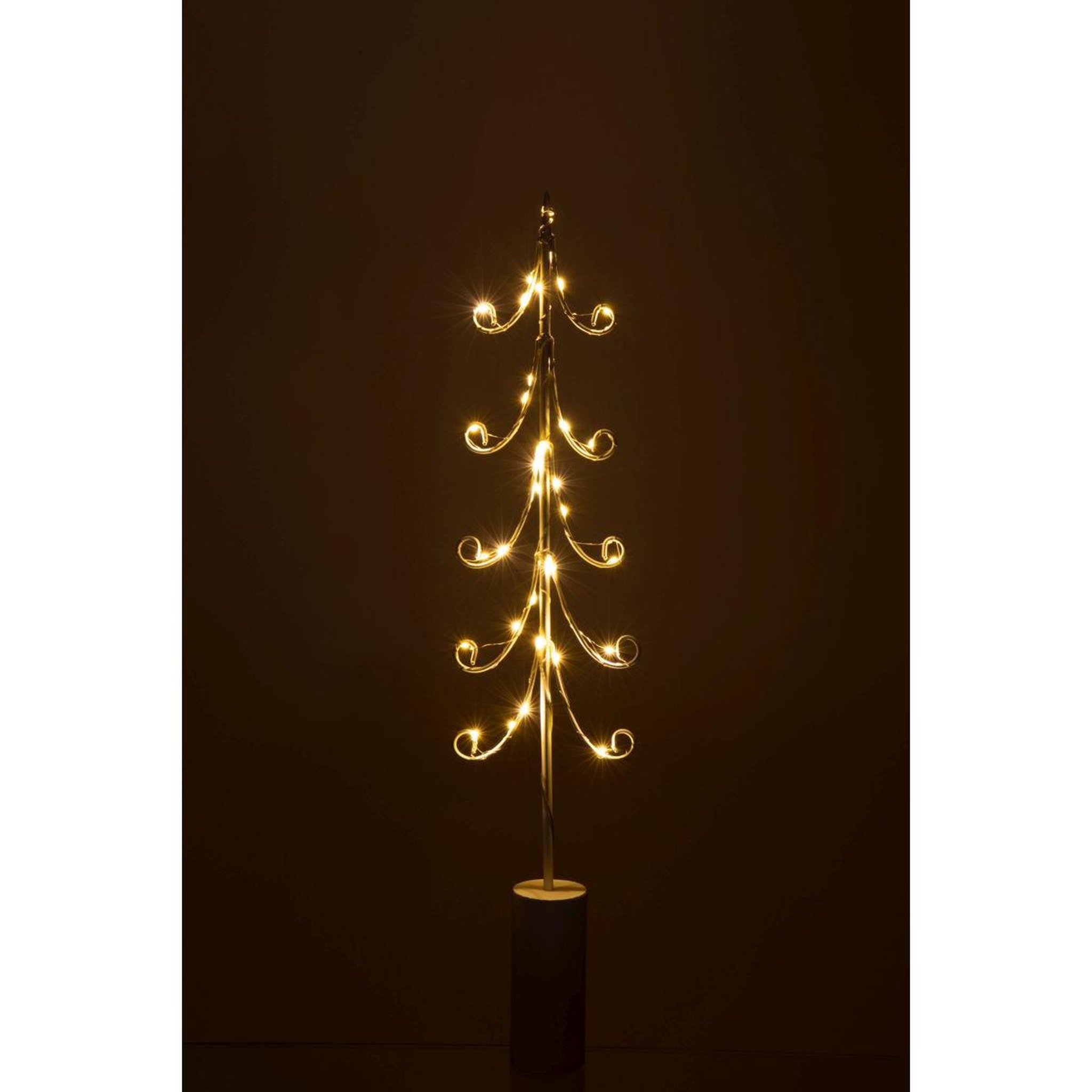 Voir la diapositive 5 : J-LINE Sapin à led en métal  cylindre  72cm blanc