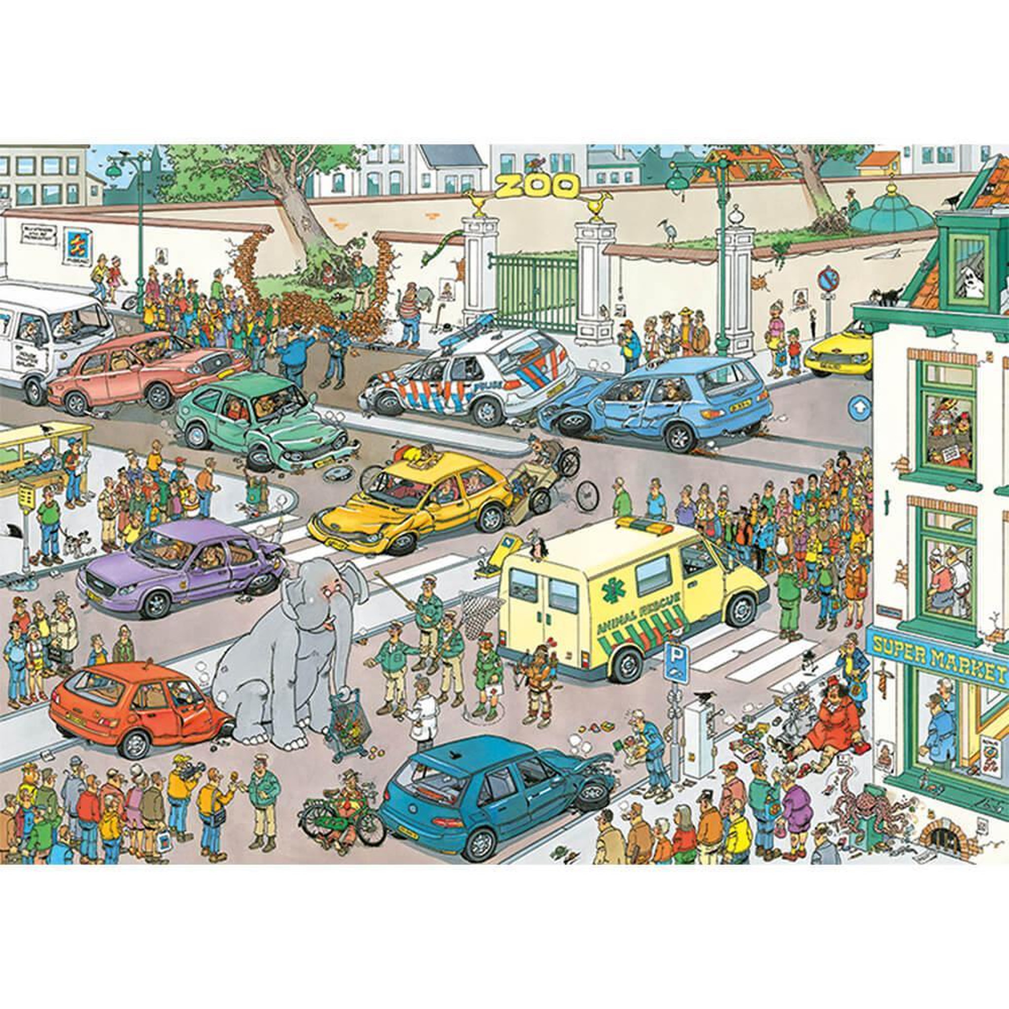 Jumbo Puzzle 1000 pièces : Jan Van Haasteren - Jumbo va faire ses courses