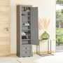 Voir la diapositive 2 : IDIMEX Armoire TEQUILA avec 1 porte et 2 tiroirs, en pin massif