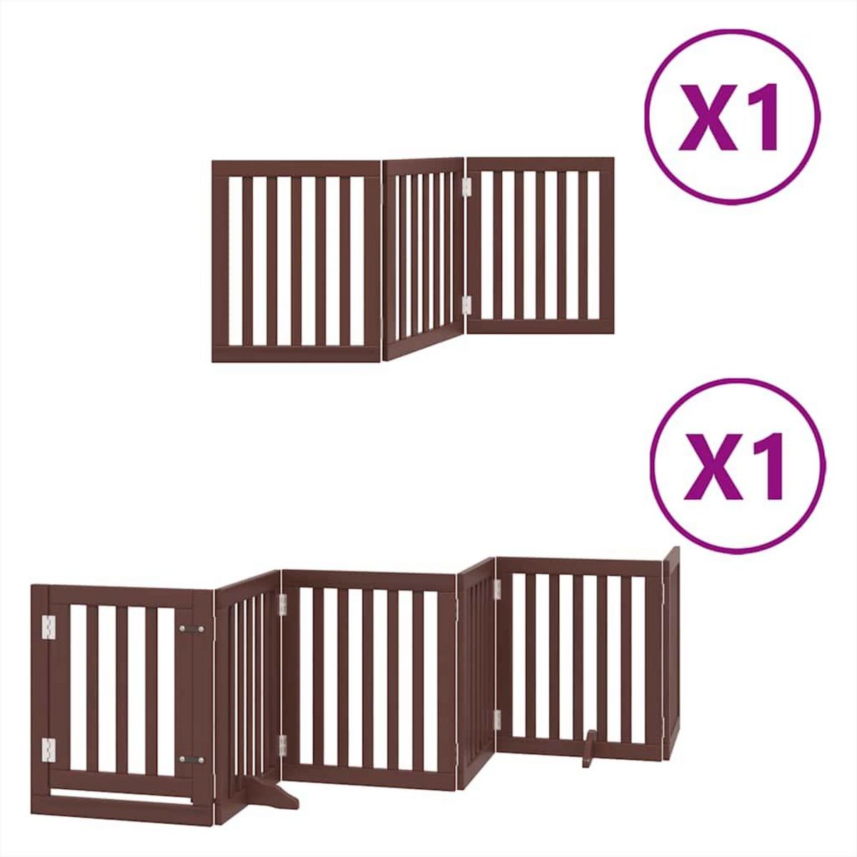 VIDAXL Barriere pour chien porte pliable 9 panneaux bois de peuplier