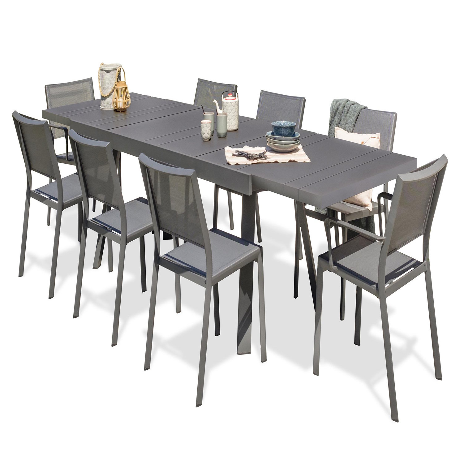 Dcb Garden Ensemble repas de jardin en aluminium (8 places) - vue 4