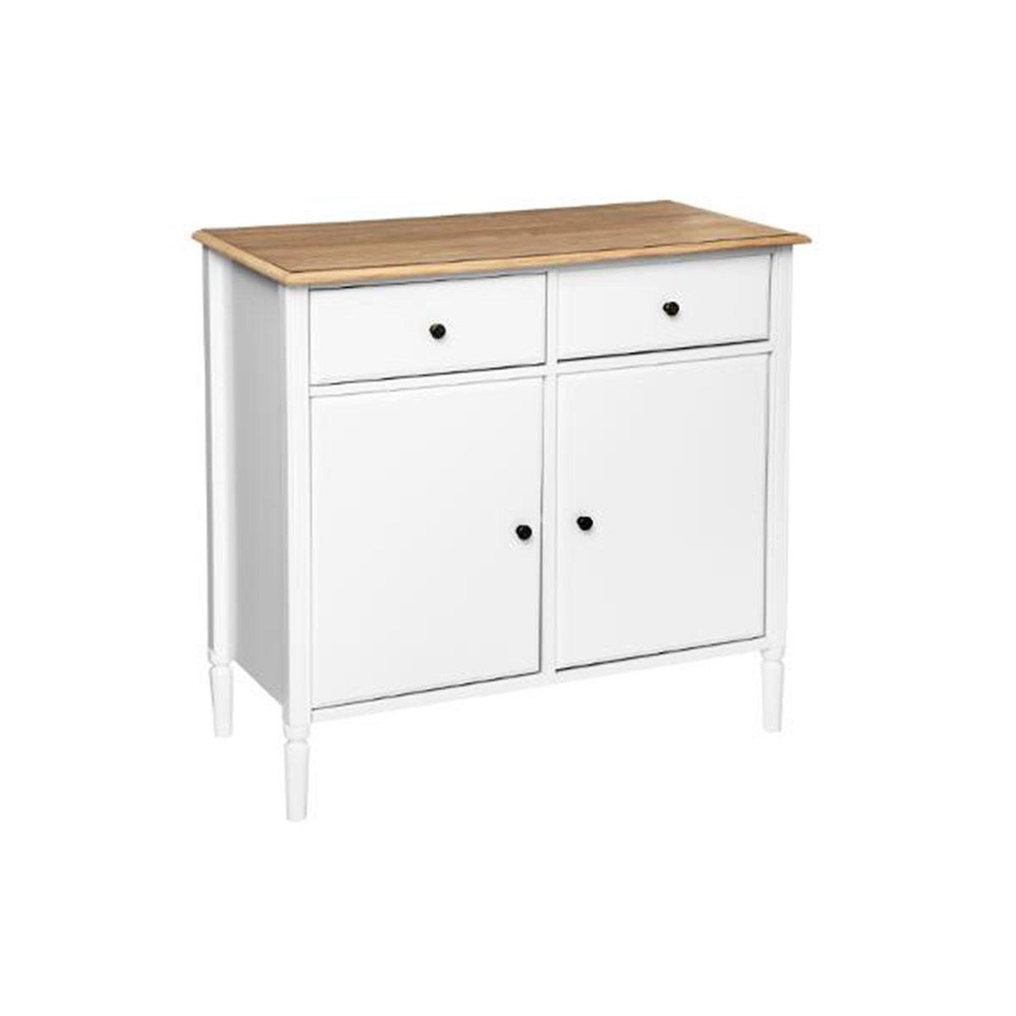 Voir la diapositive 1 : ATMOSPHERA Buffet 2 Portes & 2 Tiroirs  Solen  88cm Blanc