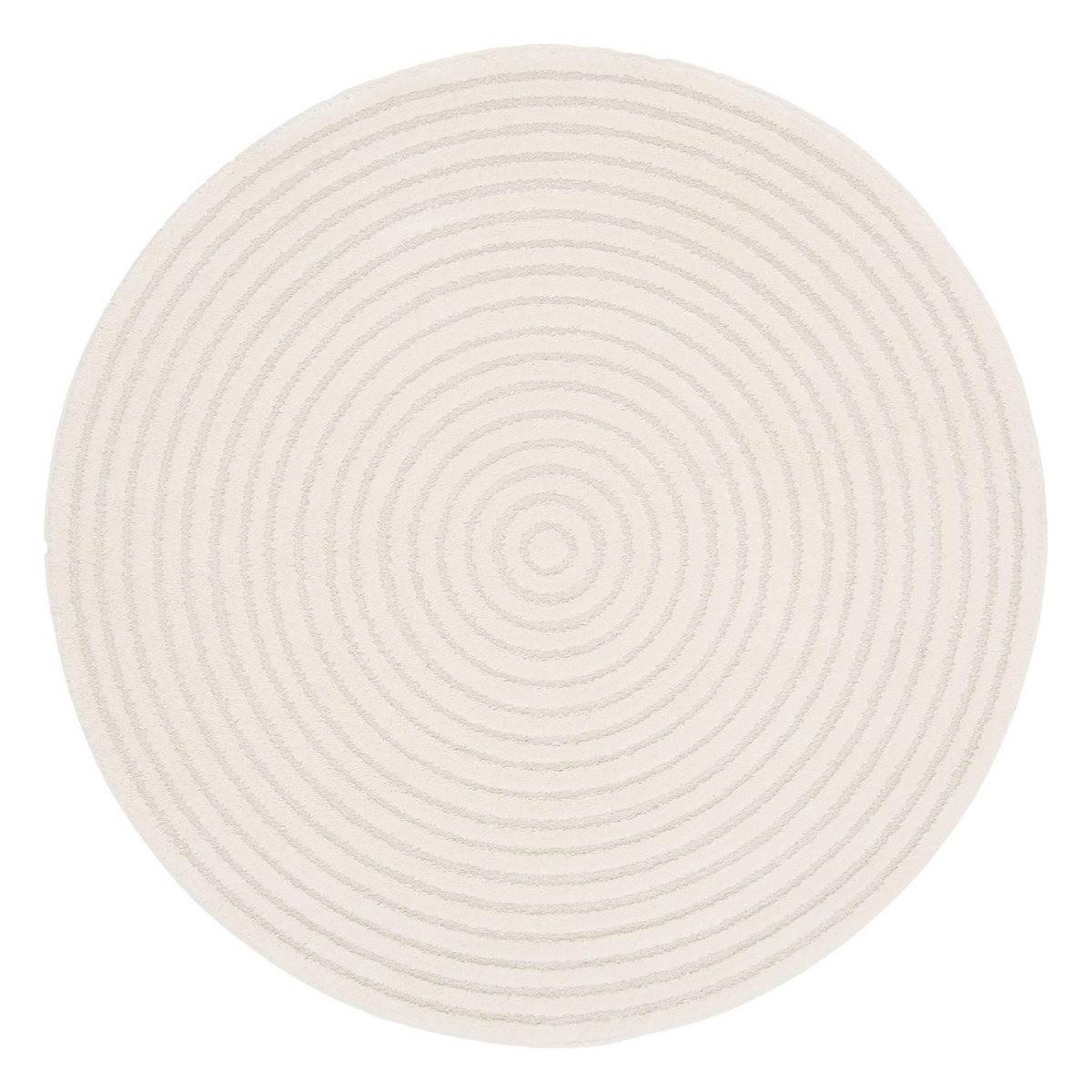 SWEEEK Tapis rond intérieur motifs cercles en relief crème Ø160cm