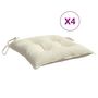 Voir la diapositive 2 : VIDAXL Coussins de chaise lot de 4 blanc creme 50x50x7 cm tissu oxford