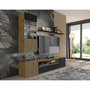 Voir la diapositive 3 : BEST MOBILIER Ozzy - meuble tv - effet bois et noir - 200 cm
