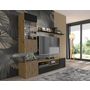 Voir la diapositive 3 : BEST MOBILIER Ozzy - meuble tv - effet bois et noir - 200 cm